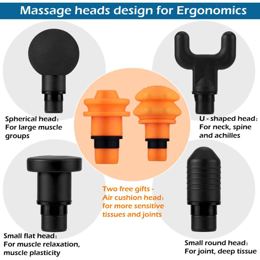 6 Speed Deep Tissue Massage Gun 4 Removable Massage Head