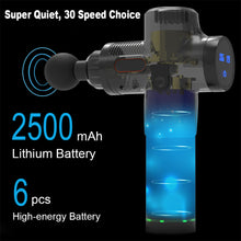 Görseli Galeri görüntüleyiciye yükleyin, 6 Değiştirilebilir Başlı, 30 Hız Seviyeli LUXISE Derin Doku Masaj Tabancası