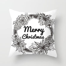 Load image into Gallery viewer, Christmas Day Cushion Cover Santa Deer Tree Soft Throw Pillows Cover Home Sofa Bedroom Black Decorative Pillow Case