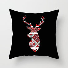 Load image into Gallery viewer, Christmas Day Cushion Cover Santa Deer Tree Soft Throw Pillows Cover Home Sofa Bedroom Black Decorative Pillow Case