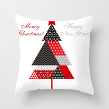 Load image into Gallery viewer, Christmas Day Cushion Cover Santa Deer Tree Soft Throw Pillows Cover Home Sofa Bedroom Black Decorative Pillow Case