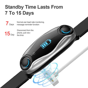 LUXISE Smart Watch Earbud Double Bluetooth Smartwatch Bracelet Men Women