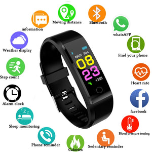 Sport Smart watch waterproof Activity Fitness tracker Wristband Heart rate monitor  Men women smartwatch For Android