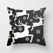 Load image into Gallery viewer, Christmas Day Cushion Cover Santa Deer Tree Soft Throw Pillows Cover Home Sofa Bedroom Black Decorative Pillow Case