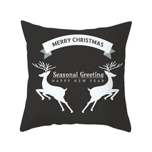 Load image into Gallery viewer, Christmas Day Cushion Cover Santa Deer Tree Soft Throw Pillows Cover Home Sofa Bedroom Black Decorative Pillow Case