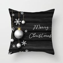 Load image into Gallery viewer, Christmas Day Cushion Cover Santa Deer Tree Soft Throw Pillows Cover Home Sofa Bedroom Black Decorative Pillow Case