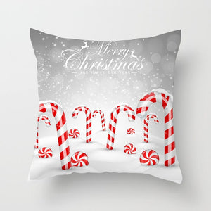 Christmas Day Cushion Cover Santa Deer Tree Soft Throw Pillows Cover Home Sofa Bedroom Black Decorative Pillow Case