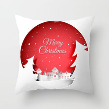 Load image into Gallery viewer, Christmas Day Cushion Cover Santa Deer Tree Soft Throw Pillows Cover Home Sofa Bedroom Black Decorative Pillow Case