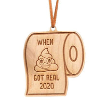 Load image into Gallery viewer, 2020 Quarantine Survived the Great Toilet Paper Engraved Personalise Christmas Hanging Wooden Board Handmade Solid Ornament Gift